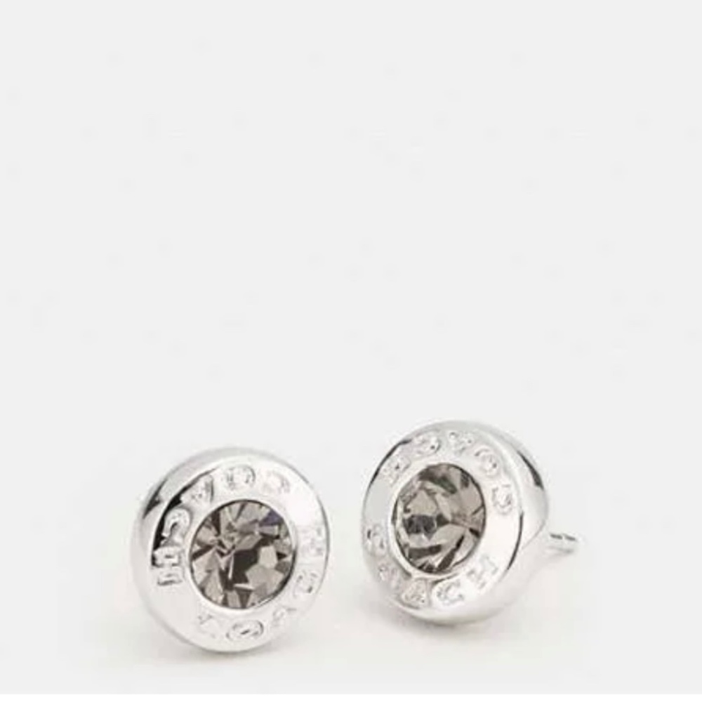 Coach Open Circle Stone Stud Earrings